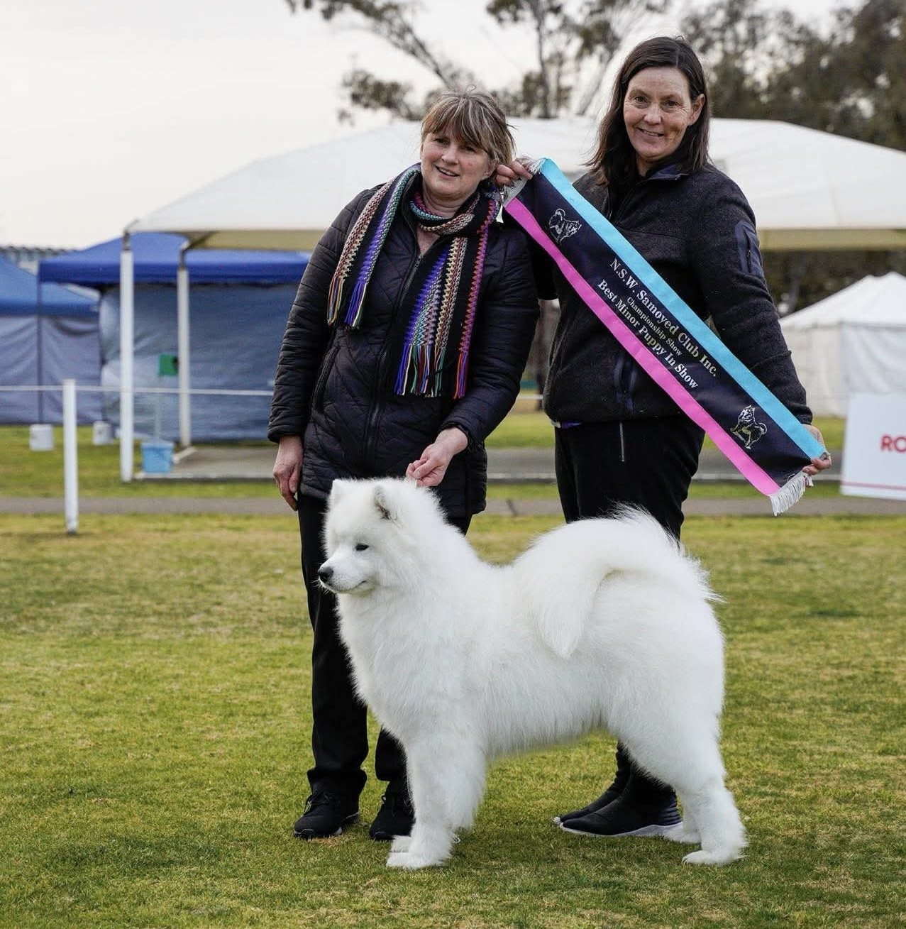 Christine Graham and Kristine with Wizard as a minor puppy